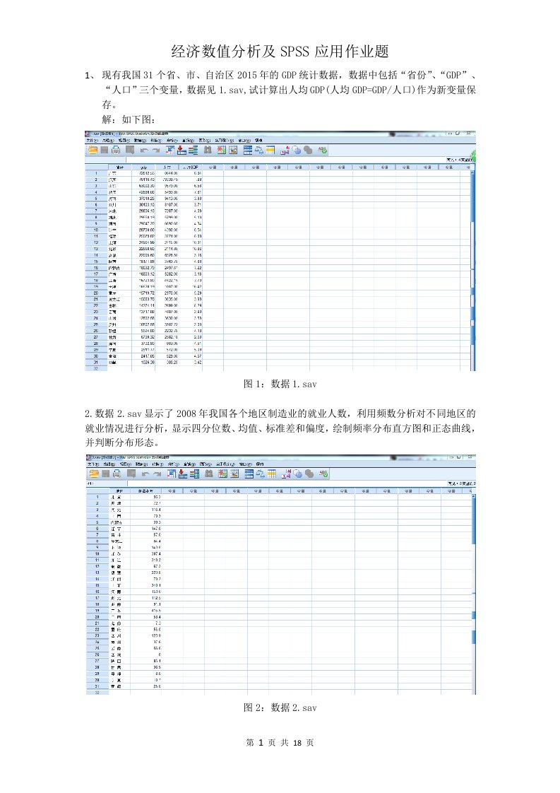 SPSS选修作业完整版