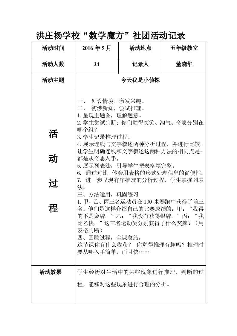 洪庄杨学校“数学魔方”社团活动记录3