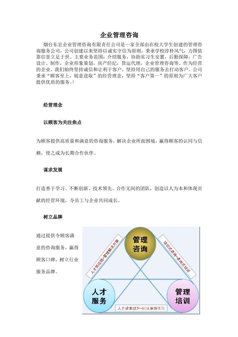 企业管理咨询有限责任公司简介