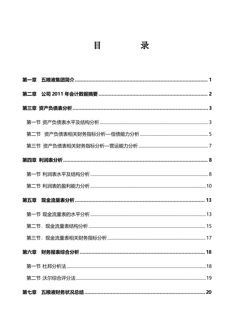 五粮液集团财务报告分析