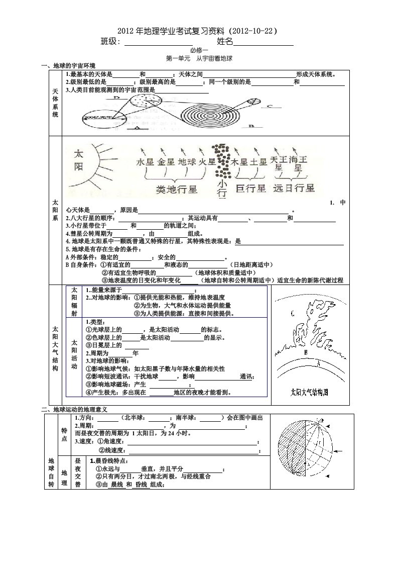 云南高中地理学业水平考试复习资料