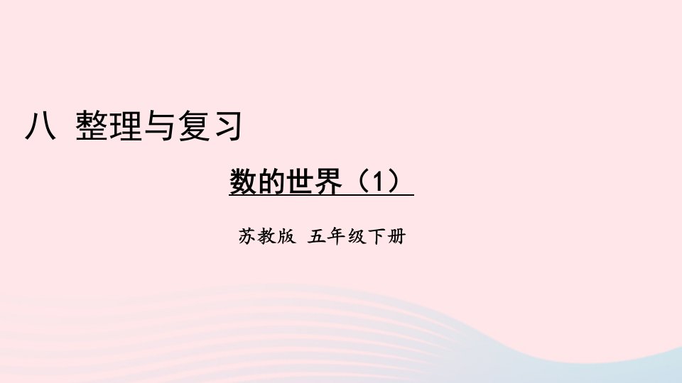 2023五年级数学下册8整理与复习第1课时数的世界1上课课件苏教版