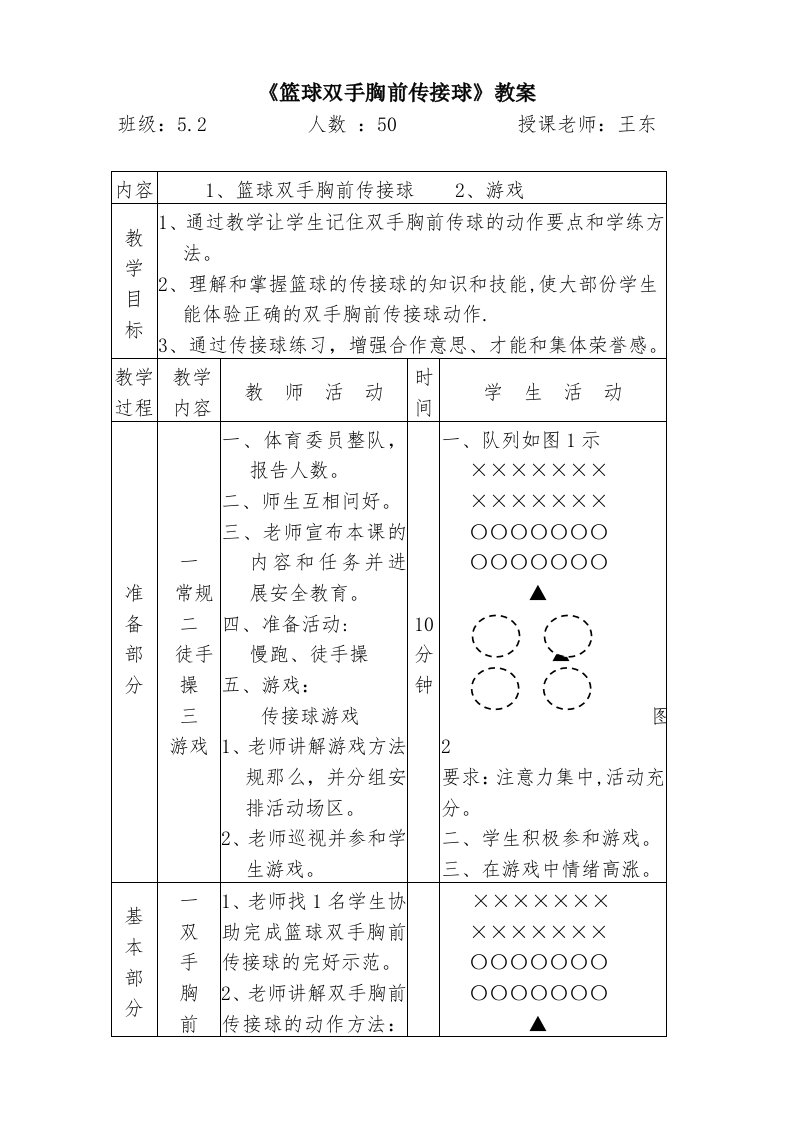 《篮球双手胸前传接球》教案[2]