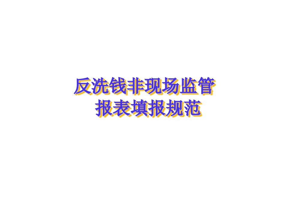 反洗钱非现场监管报表填报规范