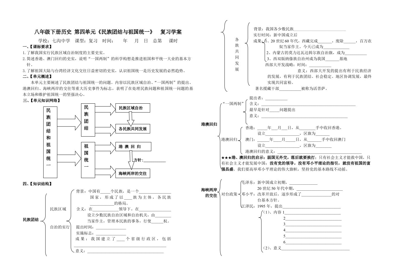 八年级下第四单元复习