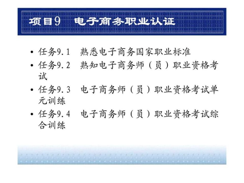 项目9电子商务职业认证