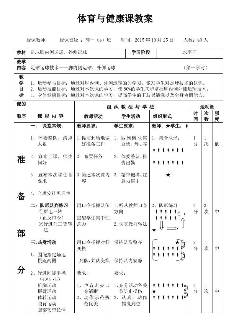 足球-脚内侧运球、外侧运球