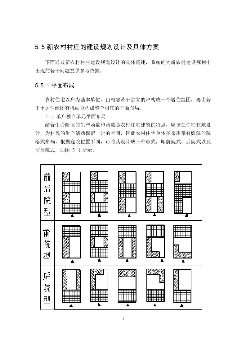 新农村村庄的建设规划设计及具体方案