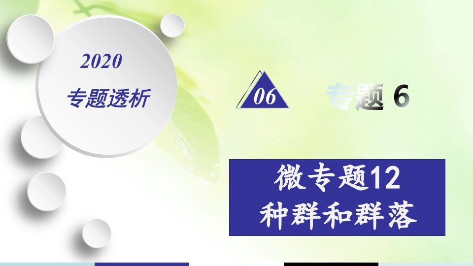 2020年高考高三生物二轮专题复习ppt课件专题6-微专题12-种群和群落