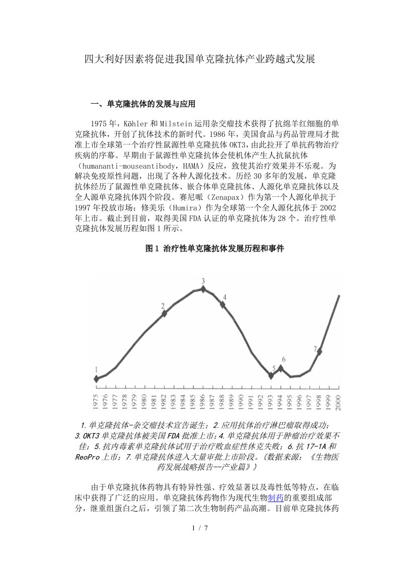 四大利好因素将促进我国单克隆抗体产业跨越式发展