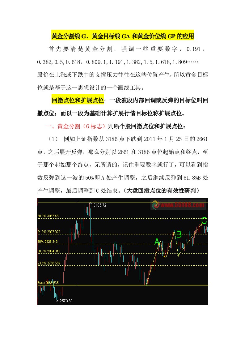 黄金分割线黄金价位线和黄金目标线的应用