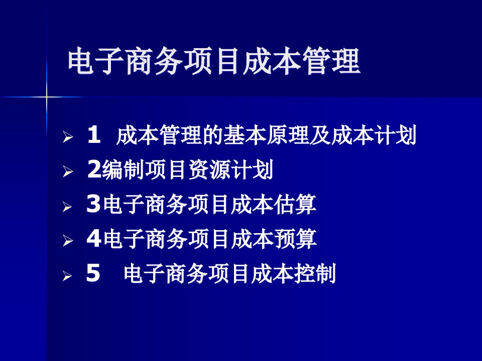 电子商务项目资源的成本管理