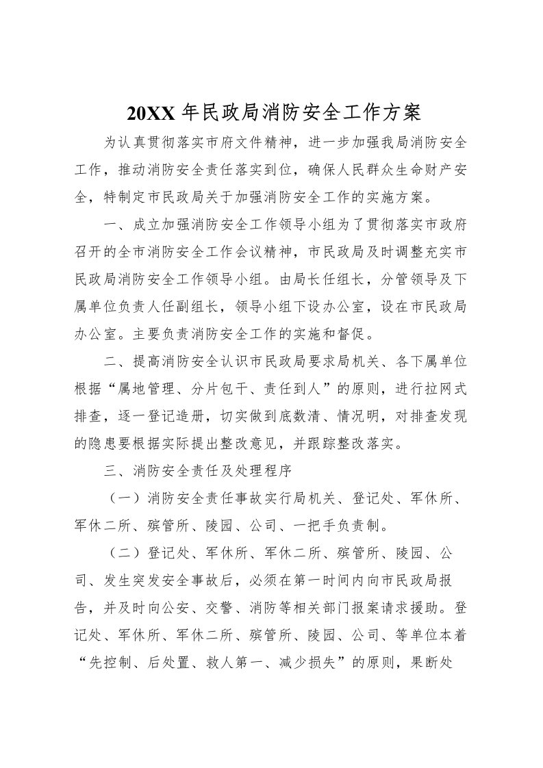 2022年民政局消防安全工作方案_1