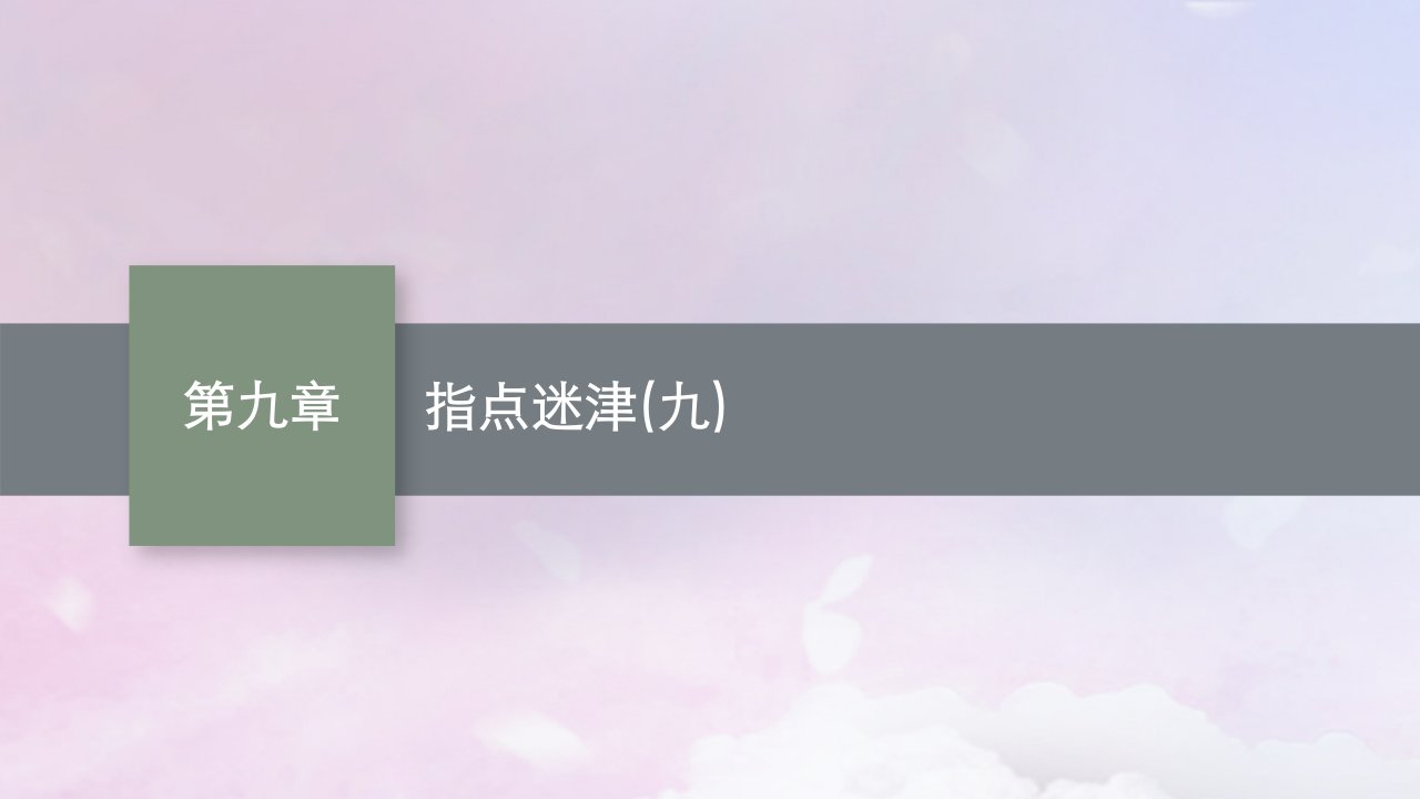 适用于新高考新教材广西专版2025届高考数学一轮总复习第九章平面解析几何指点迷津九课件