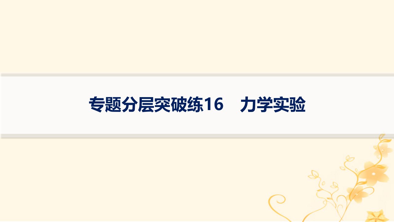 适用于新高考新教材2024版高考物理二轮复习专题分层突破练16力学实验课件