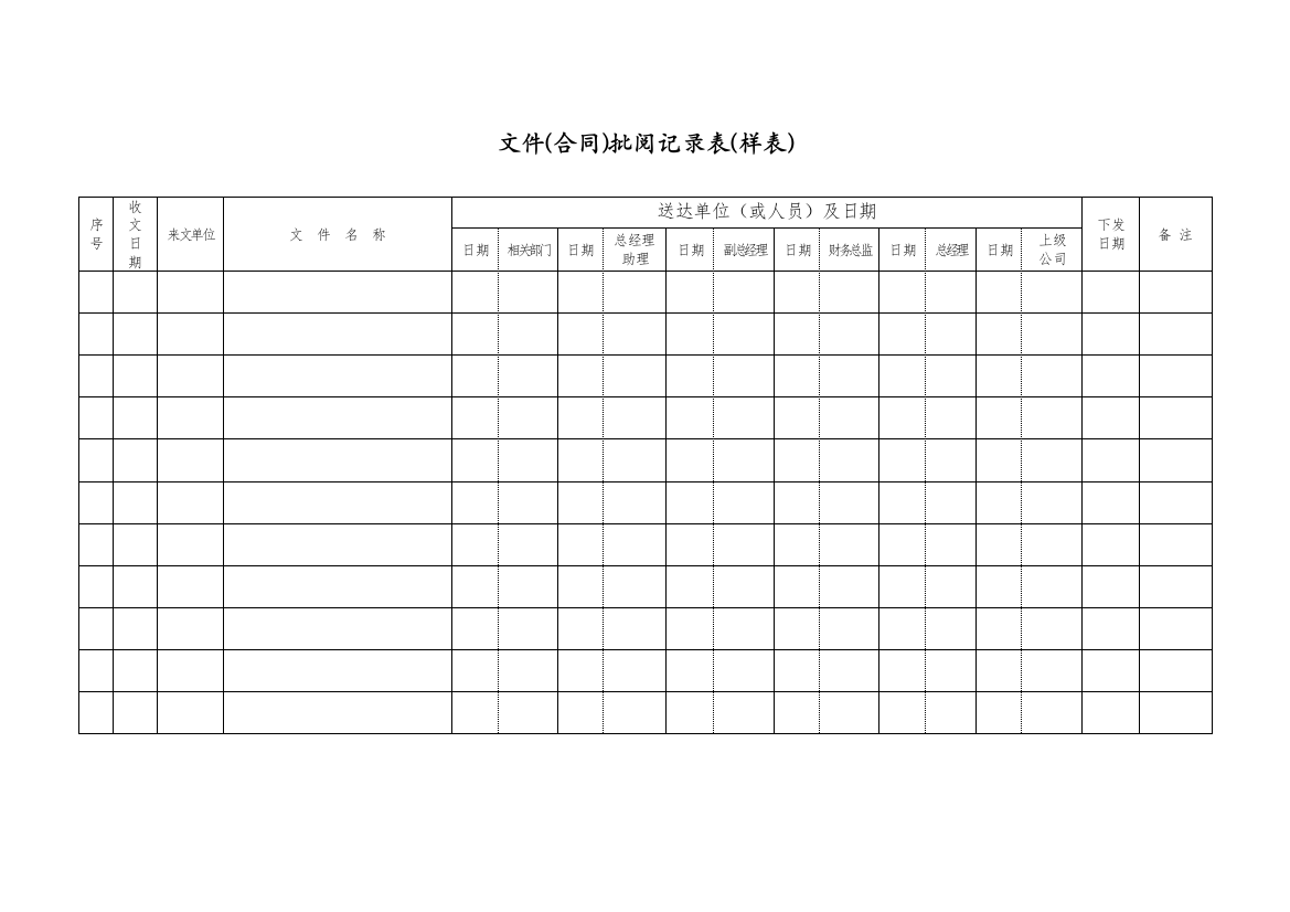 WDWY-FR-MM5302文件(合同)批阅记录表126