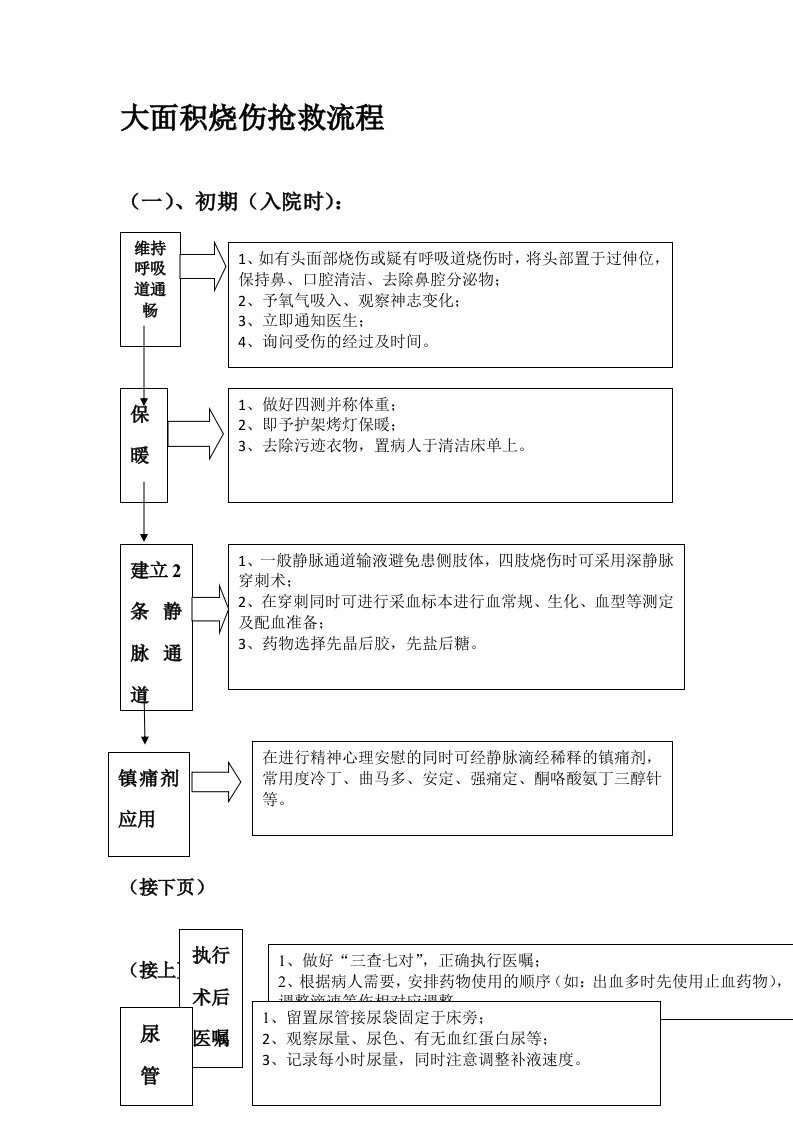 大面积烧伤的抢救流程