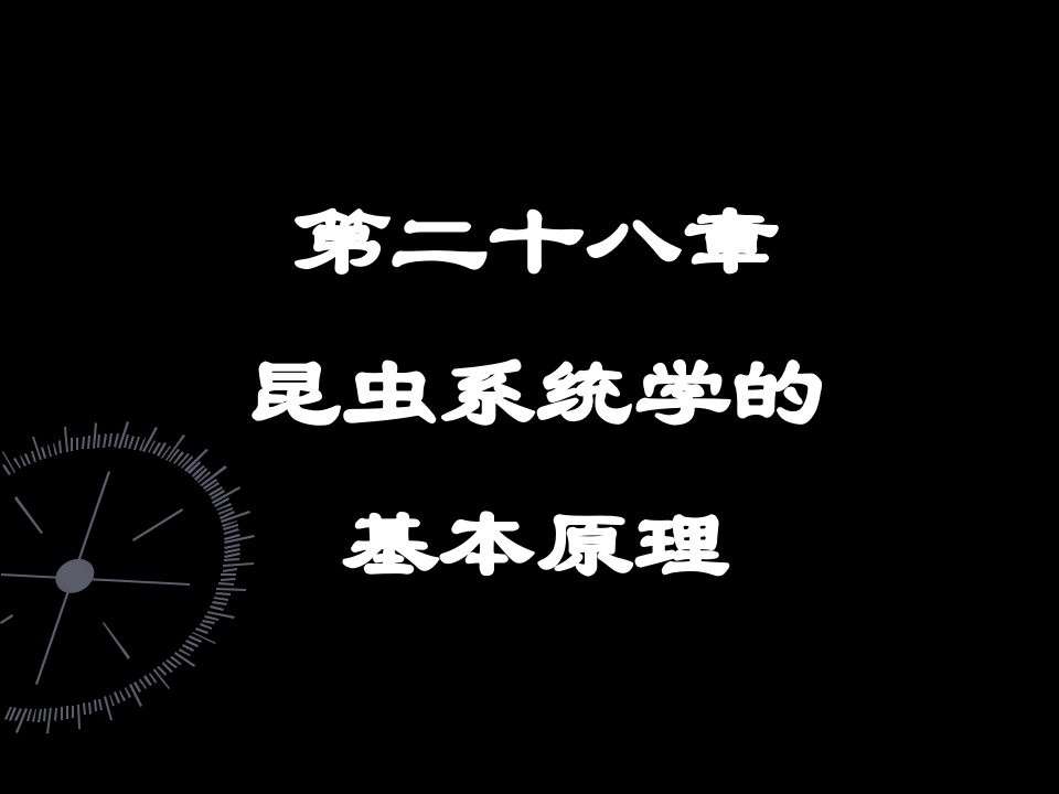 昆虫系统学的基本原