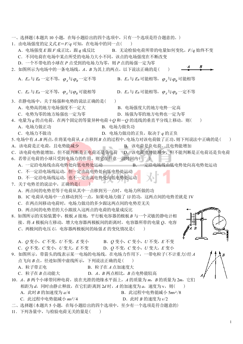 电场(绝对经典)