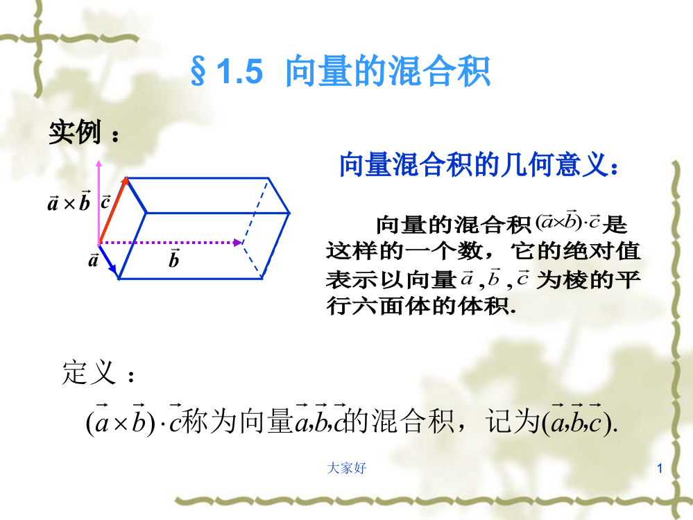 向量的混合积-PPT