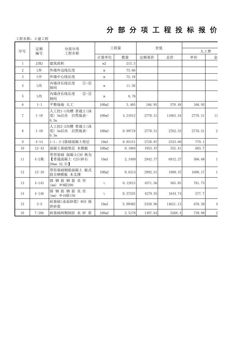 锅炉房土建工程预算