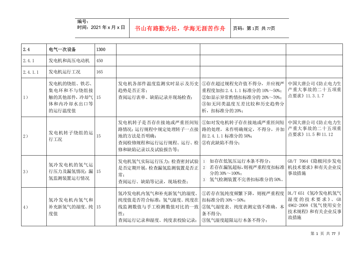 安全性评价标准-电气