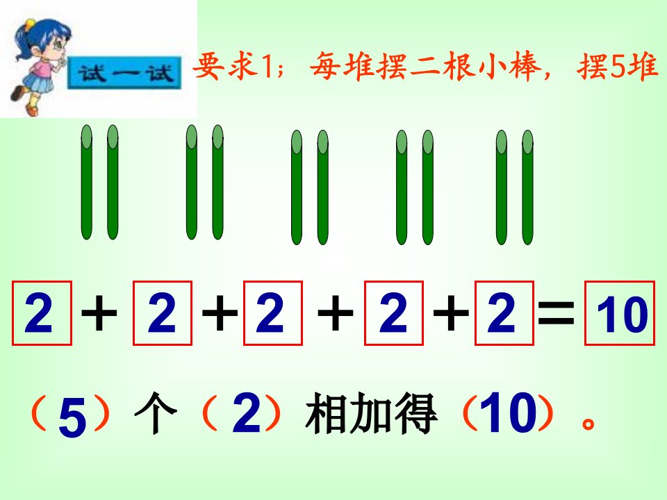 小学二年级数学认识乘法教学课件ppt