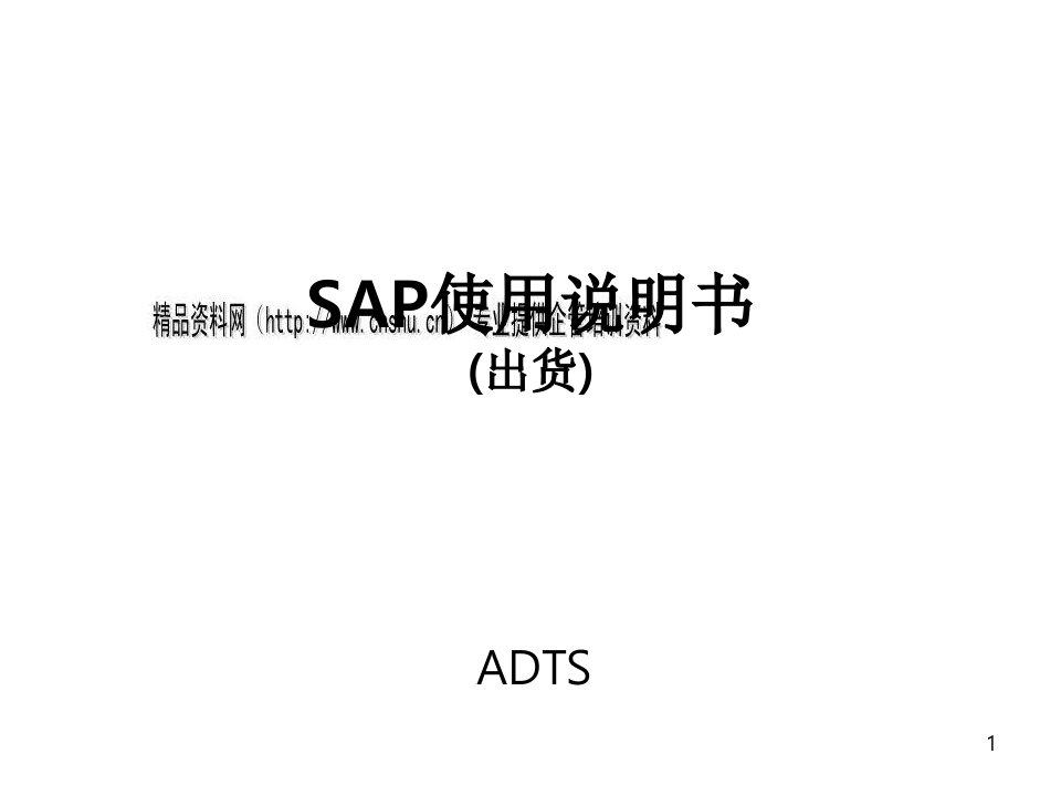 SAP使用说明书概述