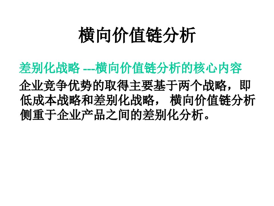 经典实用有价值企业管理培训课件：横向价值链分析