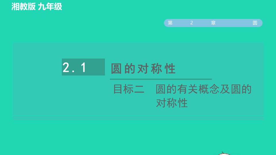 2022春九年级数学下册第2章圆2.1圆的对称性目标二圆的有关概念及圆的对称性习题课件新版湘教版