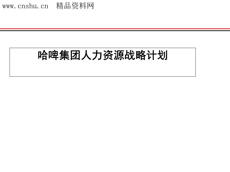 哈啤集团人力资源战略计划（PPT35页）