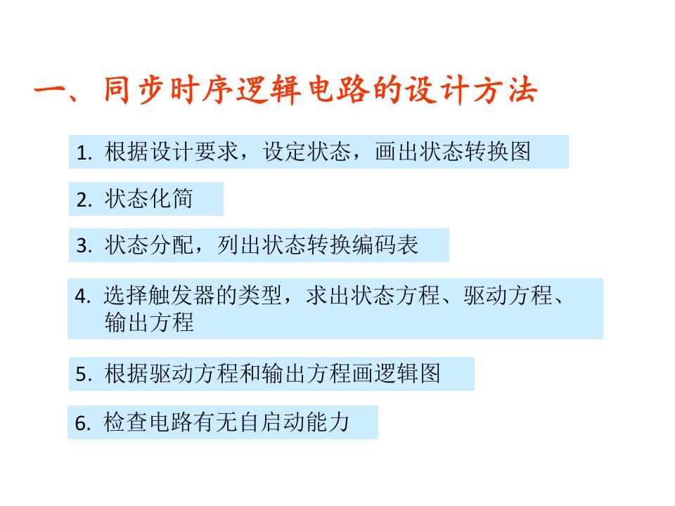 同步时序逻辑电路的设计方法