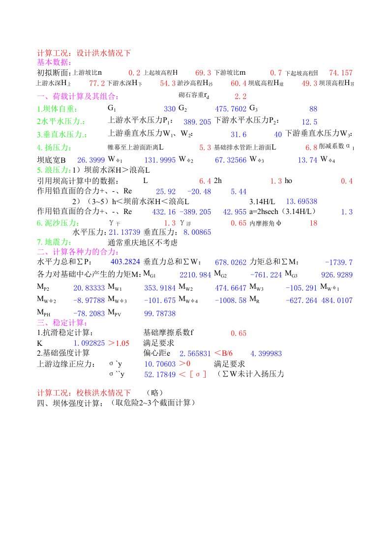 工程资料-浆砌石重力坝