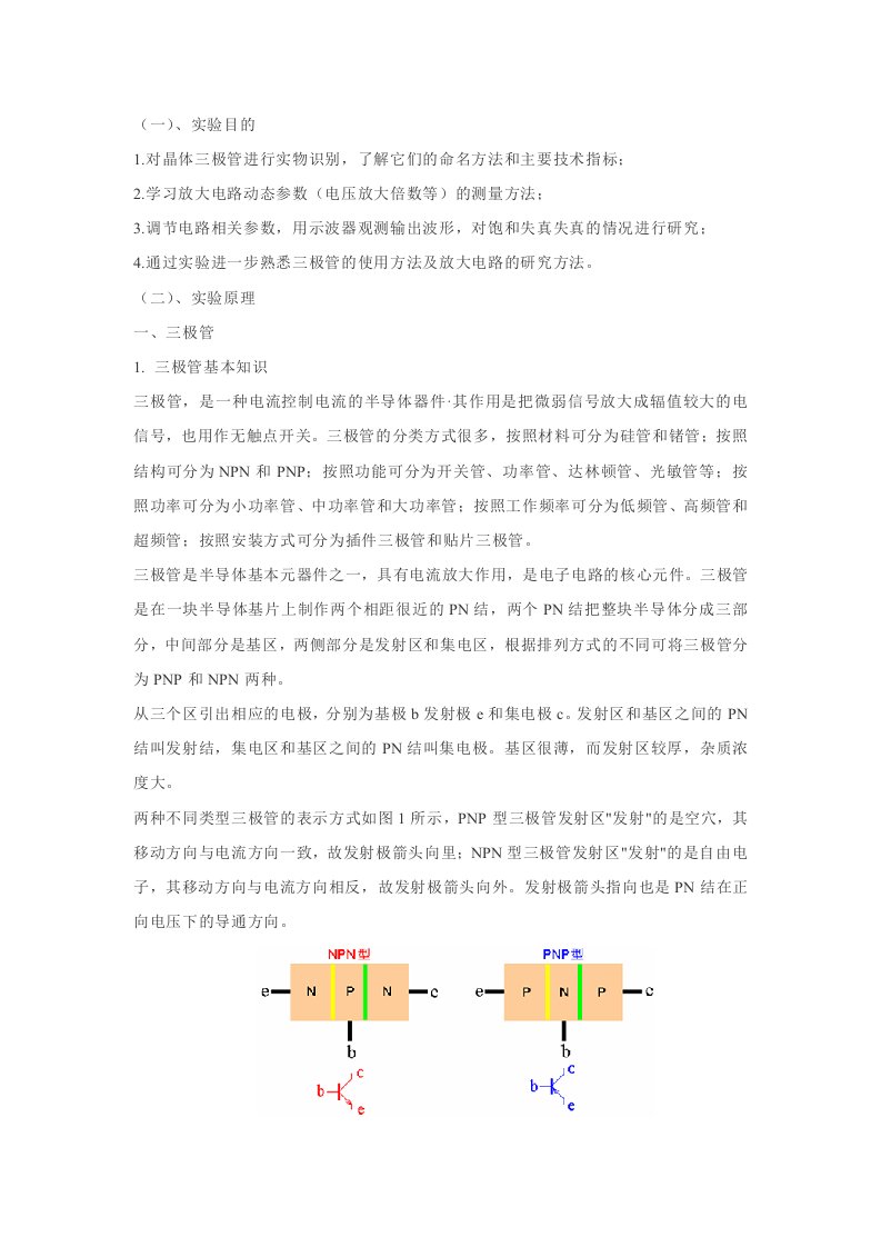 三极管放大实验报告