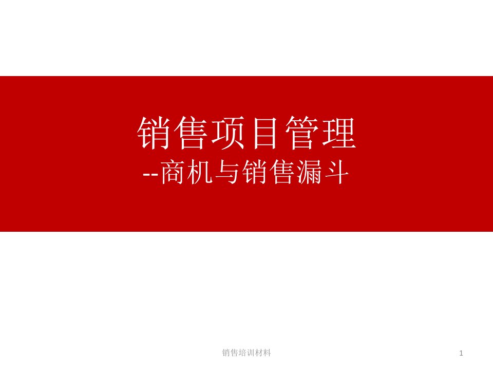 销售项目管理--商机与销售漏斗幻灯片