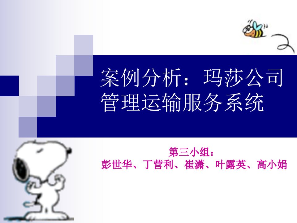 案例分析玛莎公司管理运输服务系统