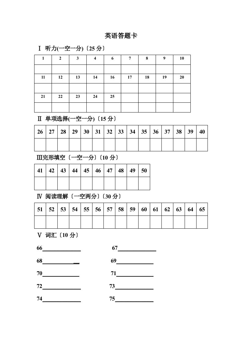 仁爱英语七年级下册期中试卷及答案