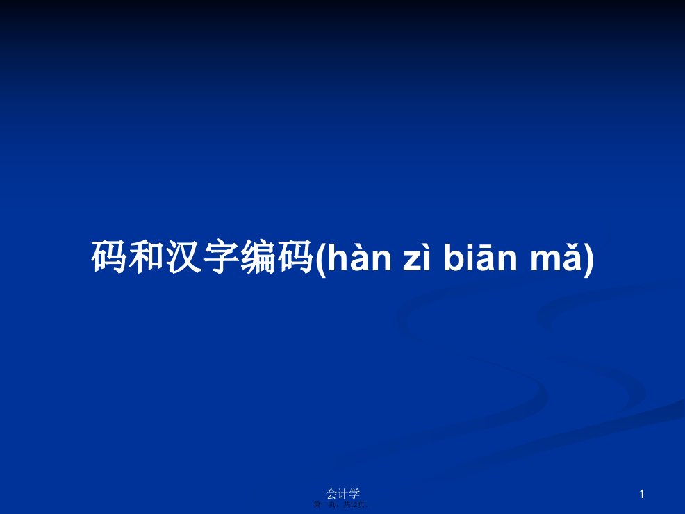 码和汉字编码学习教案