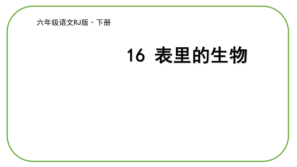 部编人教版六年级语文下册16《表里的生物》(共39张PPT)