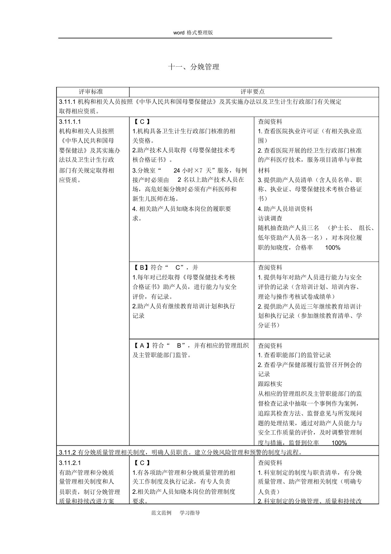 分娩管理和促进自然分娩