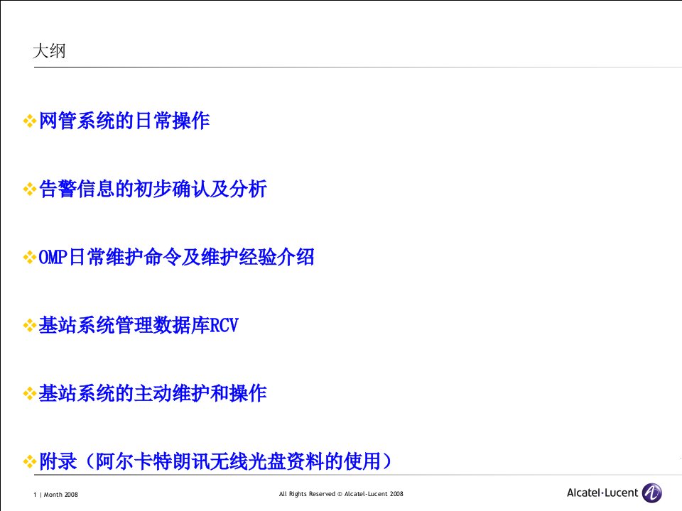 阿尔卡特朗讯CDMA无线网管操作介绍