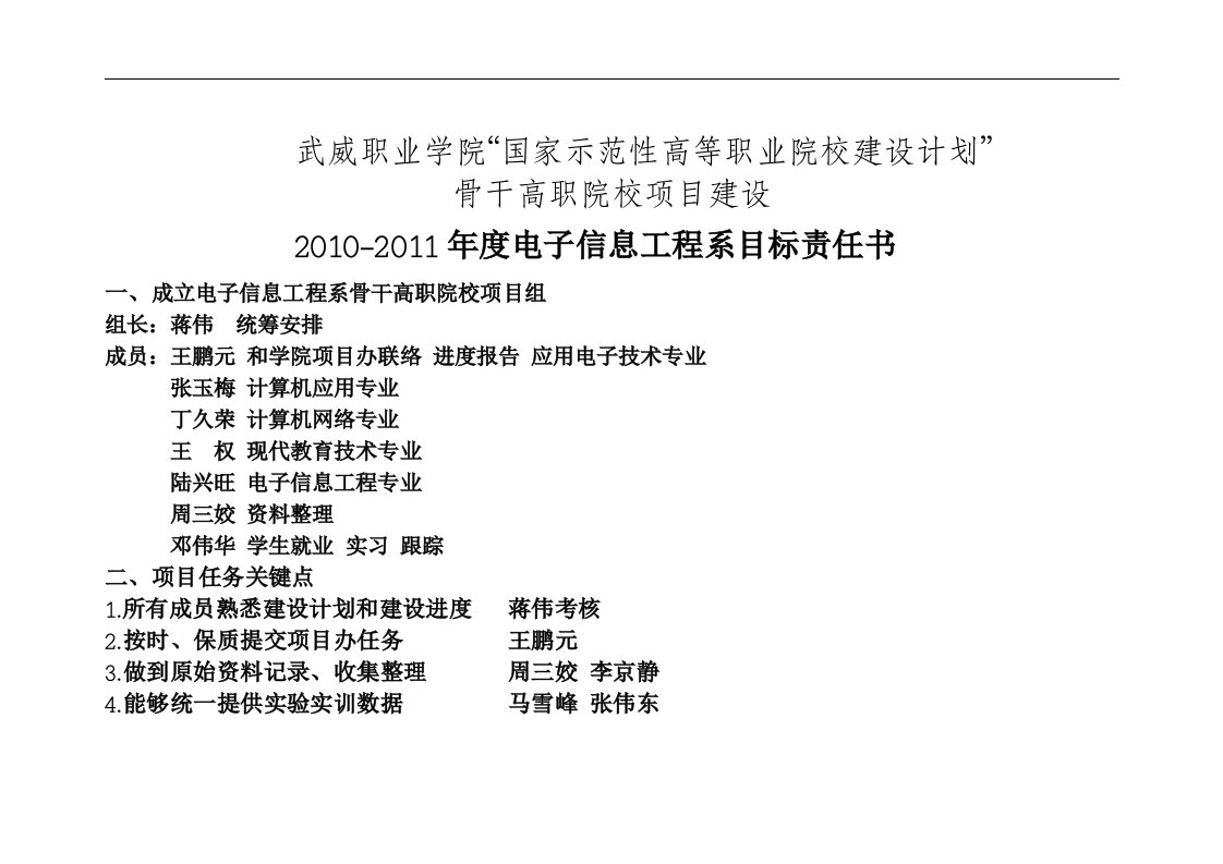 应用电子技术专业群任务分解方案(系版本)