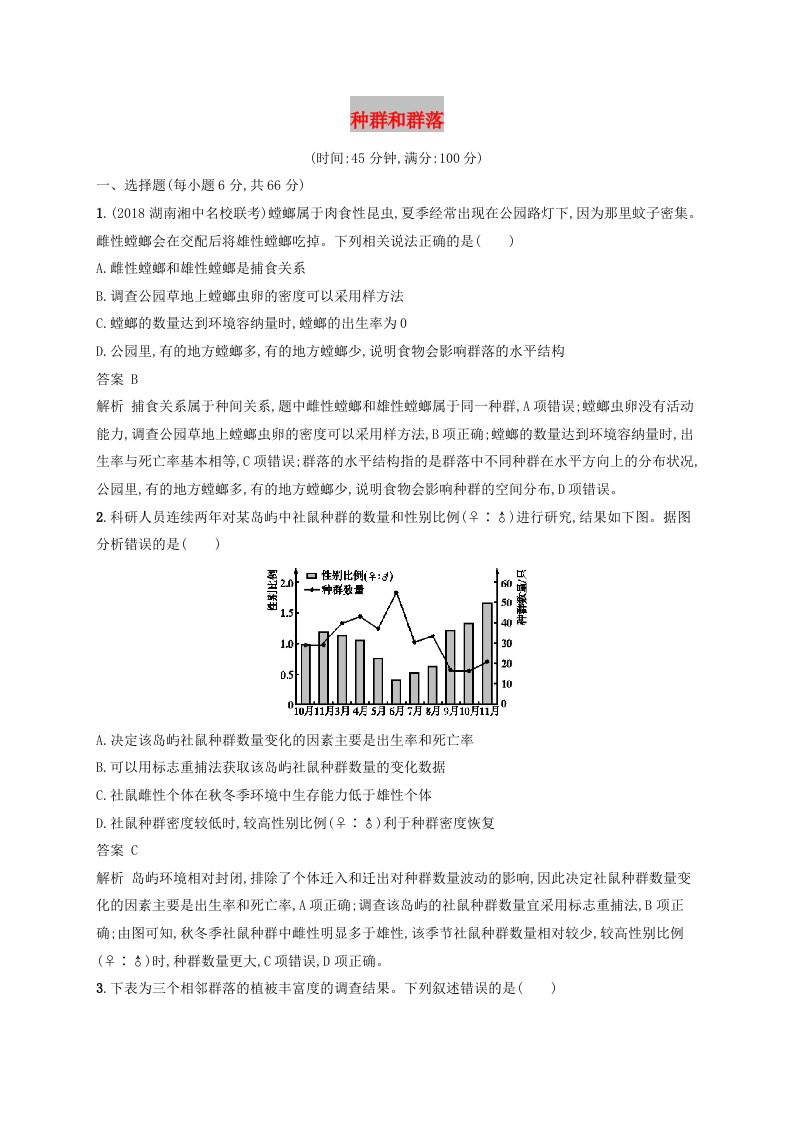 广西2020版高考生物一轮复习