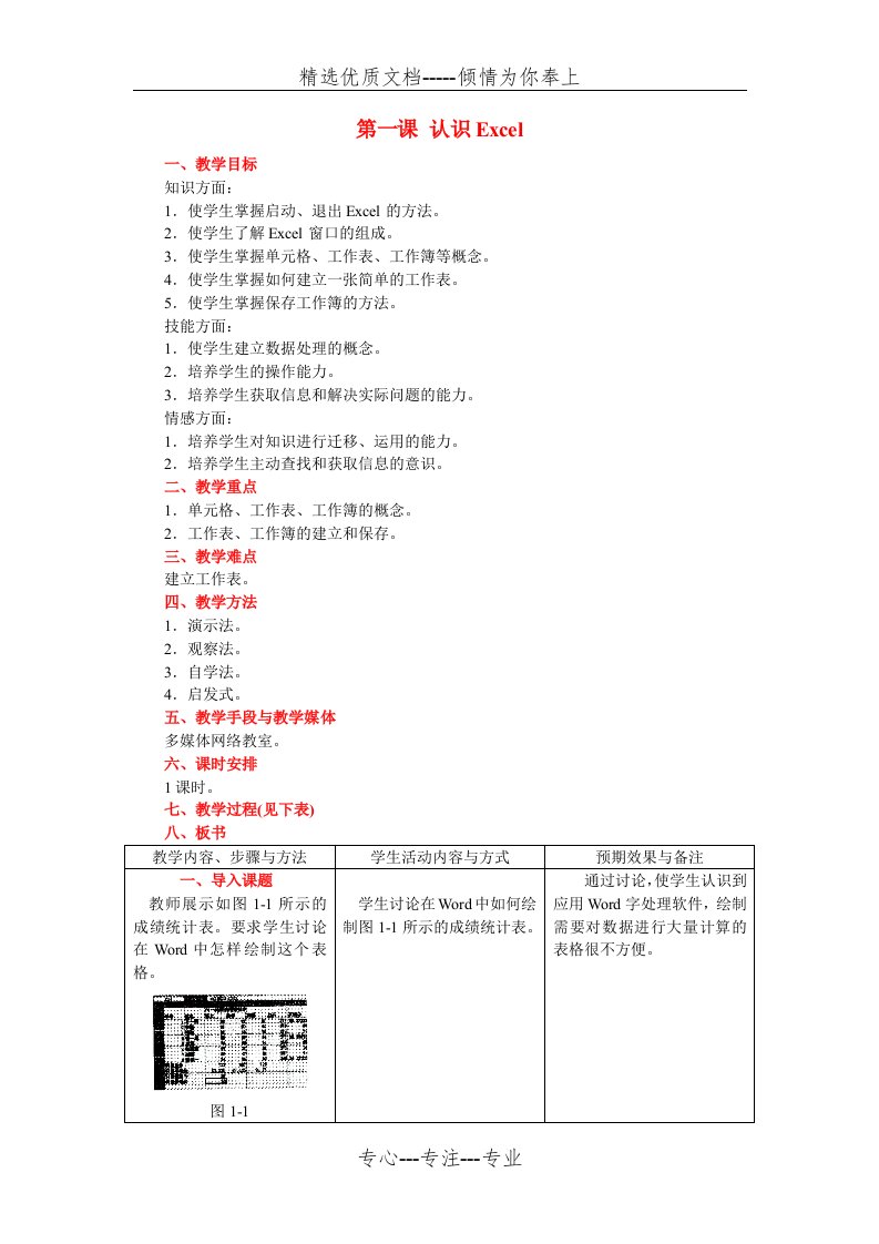 初中信息技术excel教案全集(共57页)