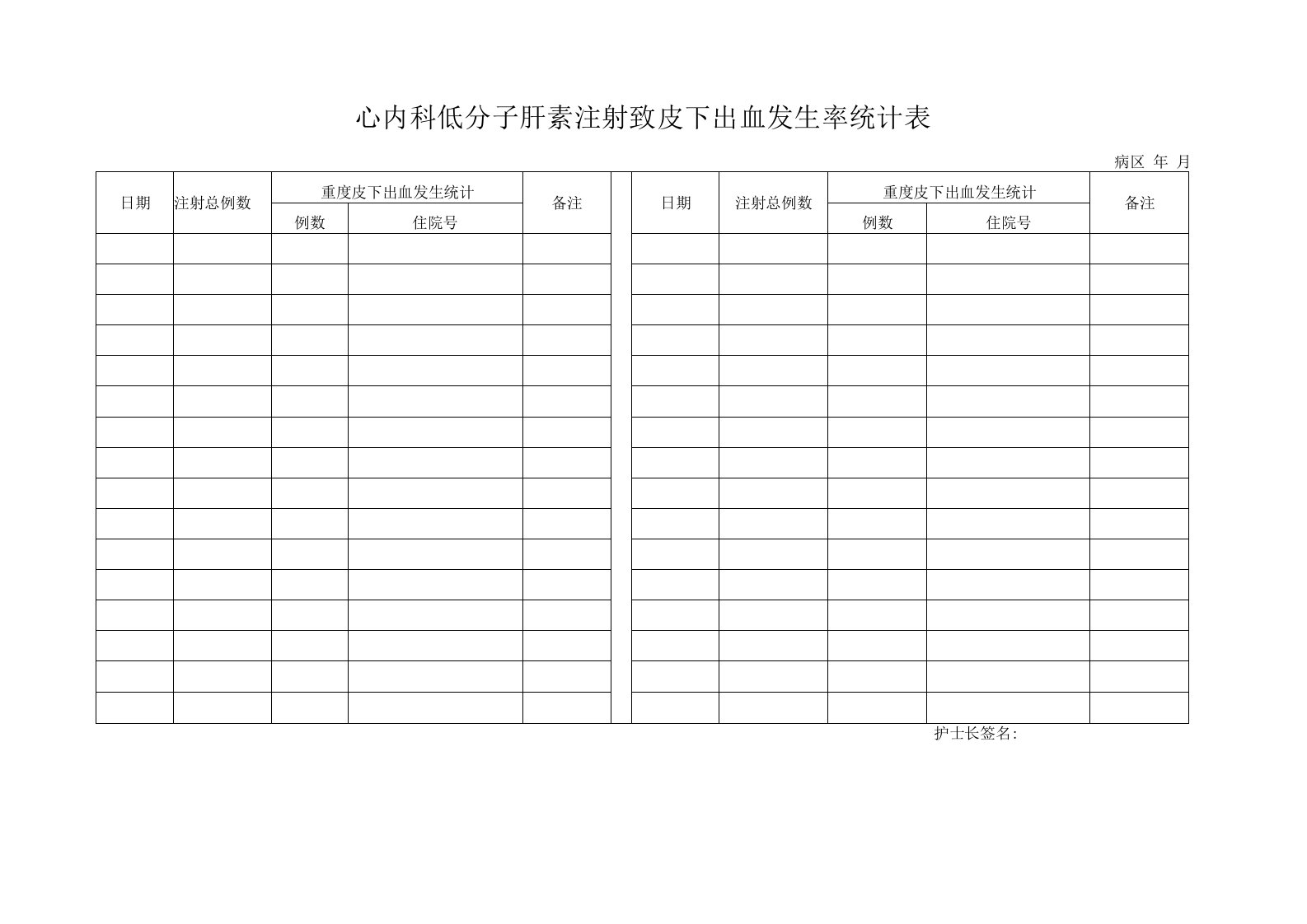 低分子肝素皮下出血统计表