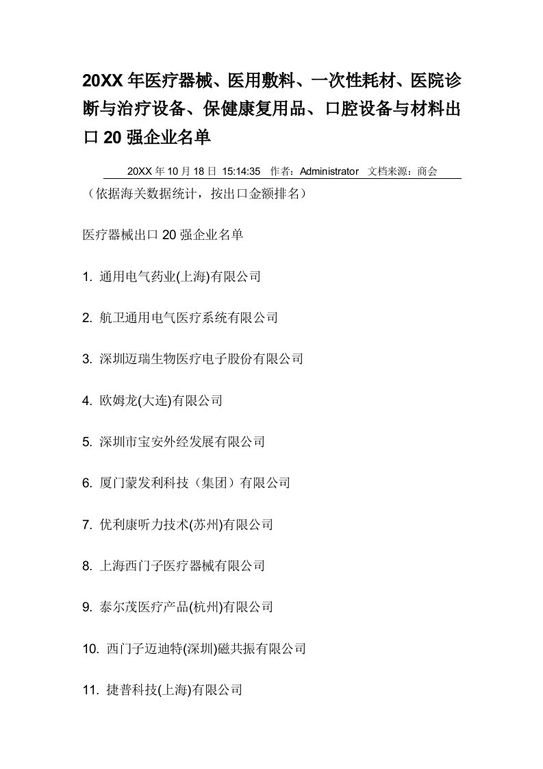 医疗行业-医用敷料、一次性耗材、医院诊断与治疗设备、保健康复用品、口腔