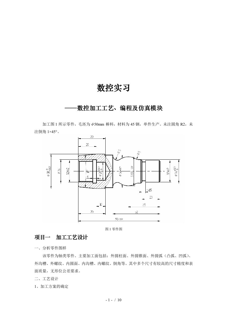 数控加工工艺、编程与仿真模块