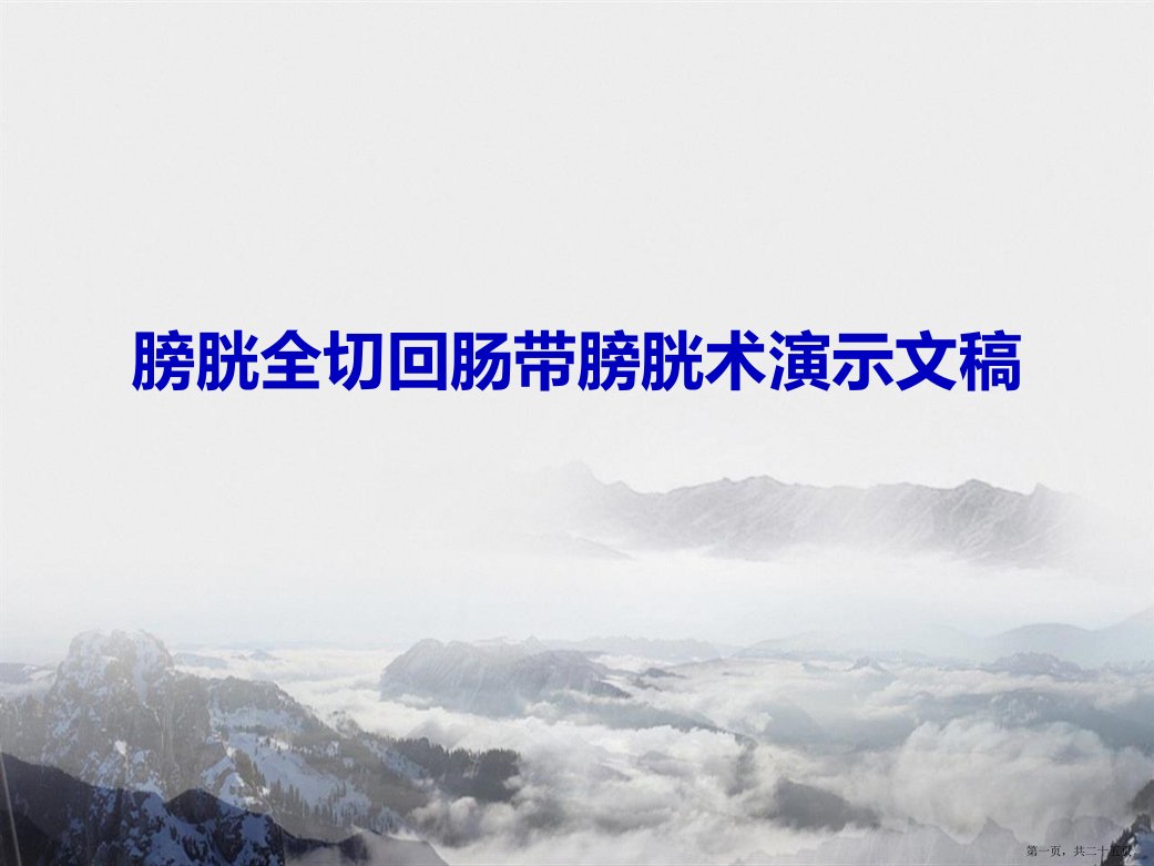 膀胱全切回肠带膀胱术演示文稿