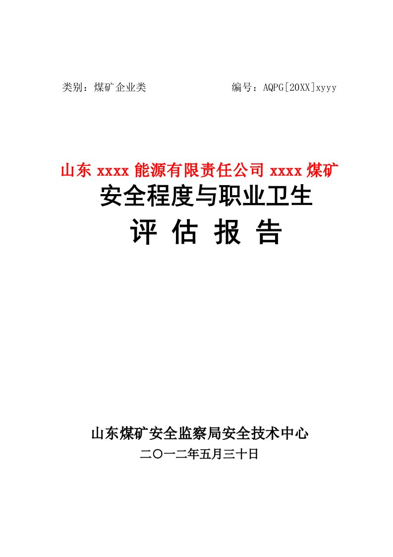 冶金行业-煤矿评估报告模版机电