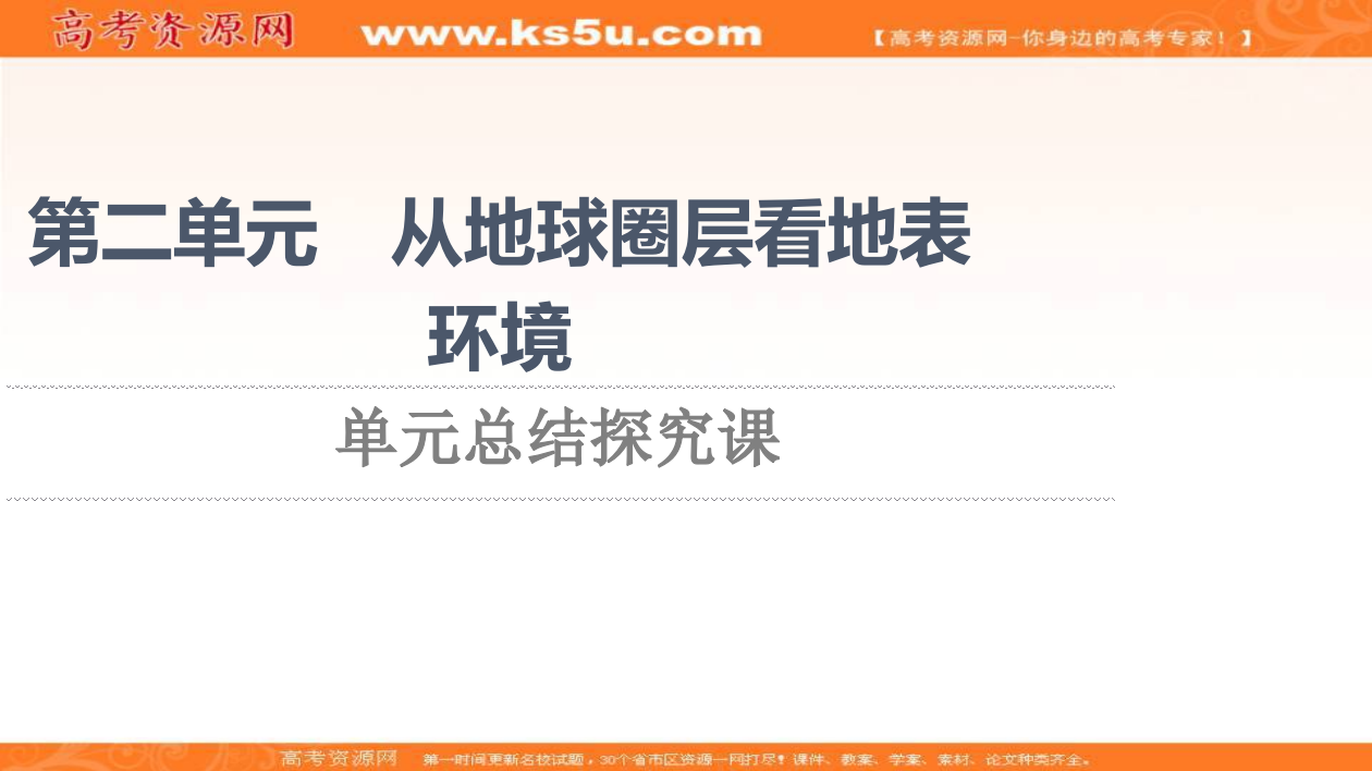 2021-2022学年新教材鲁教版地理必修第一册课件：第2单元